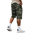 thumbnail image 4 of WTOBBY Men's Camouflage Cargo Capri Pants with Elastic Drawstring Waist, Lightweight Breathable Loose Fit for Outdoor Summer Activities,Army Green L, 4 of 5