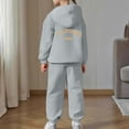 thumbnail image 7 of XEGLSBU School Outfits for Girls 14-16 Child Toddler Boys Girls Long Sleeve Solid Warm Hoodie Pullover Tops Pants Kids Outfits Sweat Suit Grey Size 4-5 Years, 7 of 7