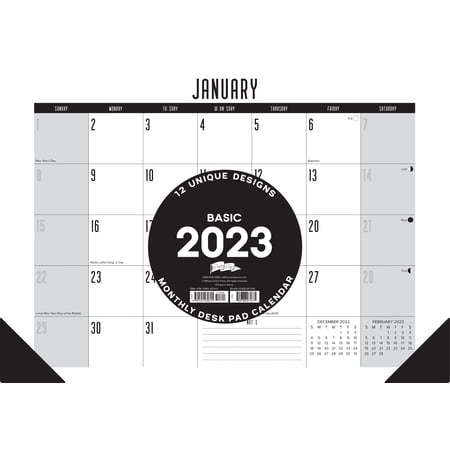 Basic 2023 17" x 12" Small Monthly Deskpad