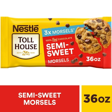 Nestle Toll House Semi Sweet Chocolate Chips for Valentine's Day Baking, Regular, 36 oz  Bag