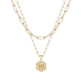 thumbnail image 1 of 26 iniciales Hexagon Collar para mujeres Collares para mujeres A Z 26 alfabeto inicial Collares de oro para las mujeres niñas, 1 of 4