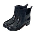 thumbnail image 3 of Botas de lluvia cortas PVC impermeable resistente al desgaste suela antideslizante zapatos de lluvia simples para mujer negro 38, 3 of 12