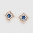 thumbnail image 3 of Aretes Dama Rombo Cristales Swarovski y Zafiro Oro 18K Lam dorado Unitalla, 3 of 7