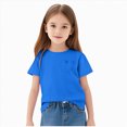 thumbnail image 3 of NOLDARES Girls Short Sleeve T Shirts Kids Summer Crewneck Tops Basic Tees(Blue,8-9 Years), 3 of 9