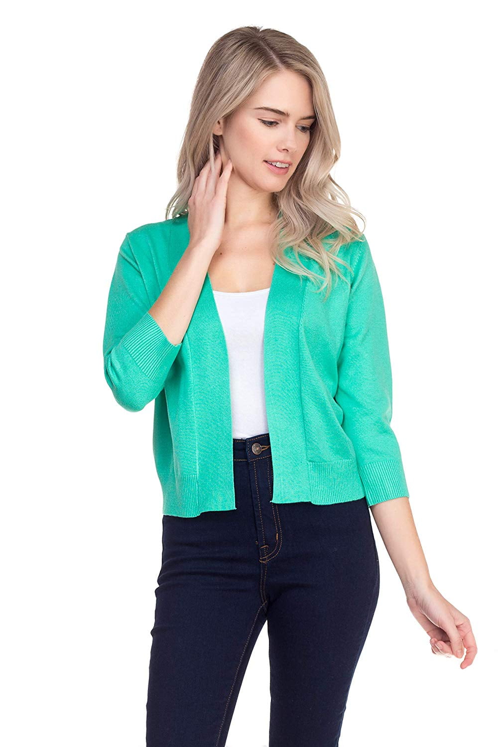 green bolero cardigan