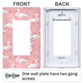 thumbnail image 3 of Yayeee Rocker Switch Wall Plate 1-Gang 4.6"x2.9" Home Decorative Outlet Cover, Pink Cartoon Swans Pattern, 3 of 6
