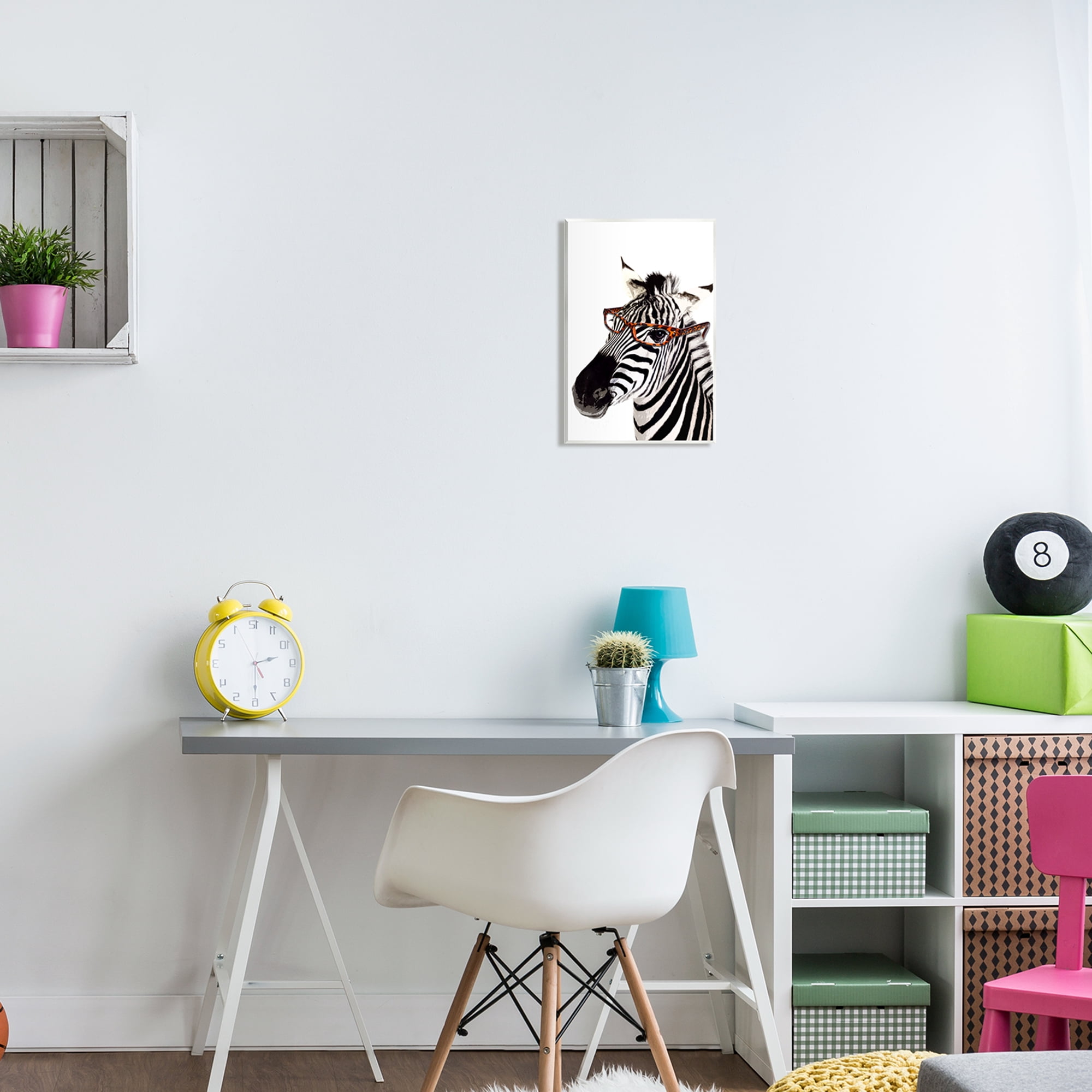 Stupell Industries Zebra Wearing Glasses Animals & Insects Painting Unframed Art Print Wall Art, 10 x 15