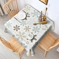 thumbnail image 2 of Light Christmas Snowflake Pattern Square Tablecloth,Waterproof Square Table Cover,Wipeable Spillproof Washable Table Cover for Home Kitchen Party Decor 42"X42"(107x107cm), 2 of 6