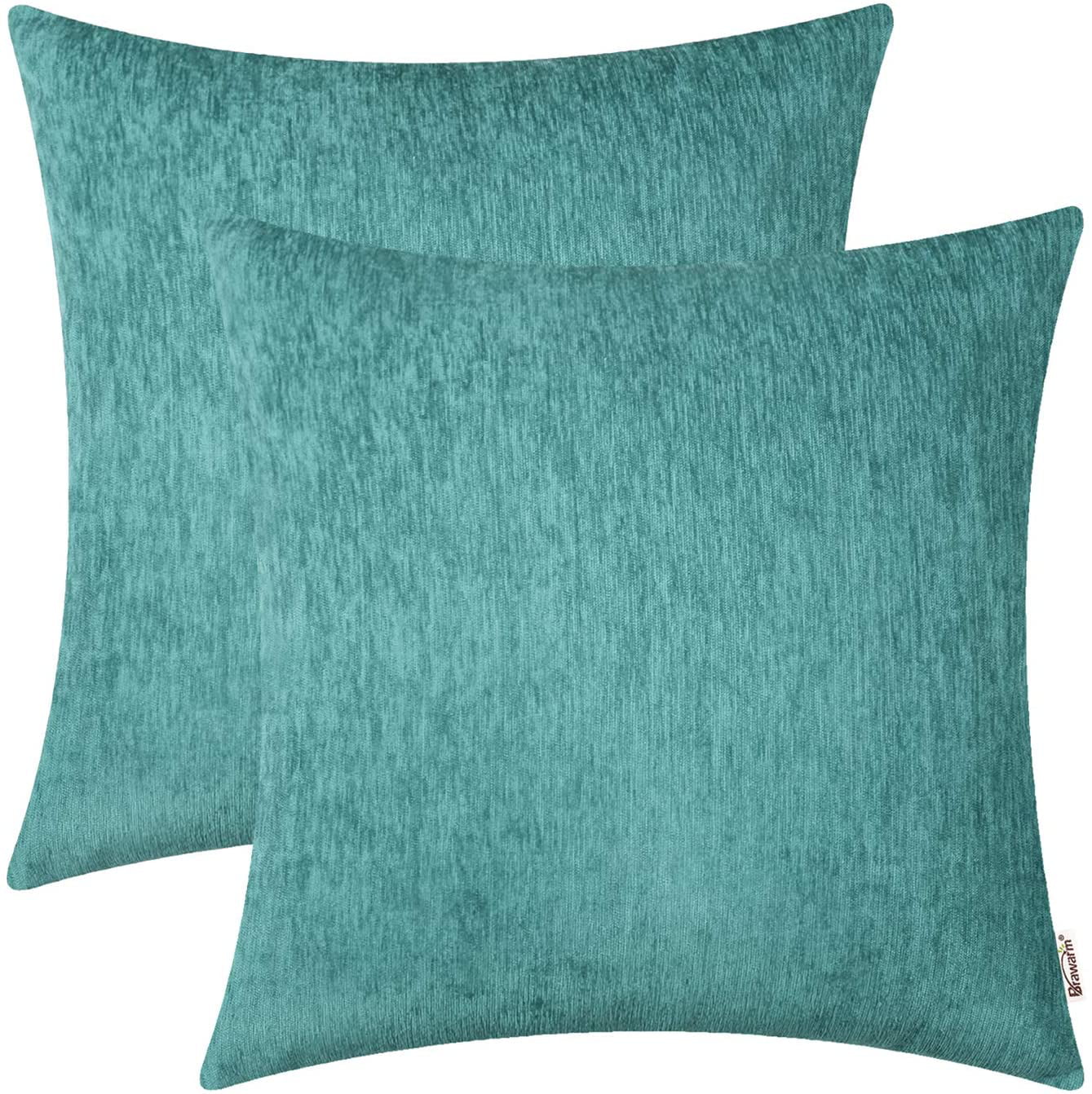 Rythome Set of 2 Comfortable Throw Pillow Cover for Bedding Decorative Accent Cushion Sham Case for Couch Sofa 16x16 Apple Green Soft Solid Velvet with Zipper Hidden 