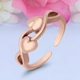 thumbnail image 3 of 5mm-Hearts Toe Band Ring 925 Sterling Silver Thin Adjustable Stylish Rings for Women, 3 of 5