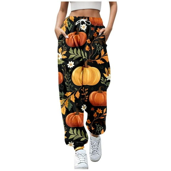 Women's Floral Print Casual Jogger Pants Loose Fit Comfortable Drawstring Sweatpants For Everyday Wear Sporty Style