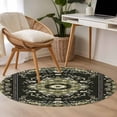 thumbnail image 4 of Round Rugs 3Ft, Vintage Green Round Area Rug Washable Indoor Throw Carpet, Southwestern Geometric Abstract Art Small Non Slip Circle Rug for Bedroom Living Room Home Decor Aesthetic, 4 of 8