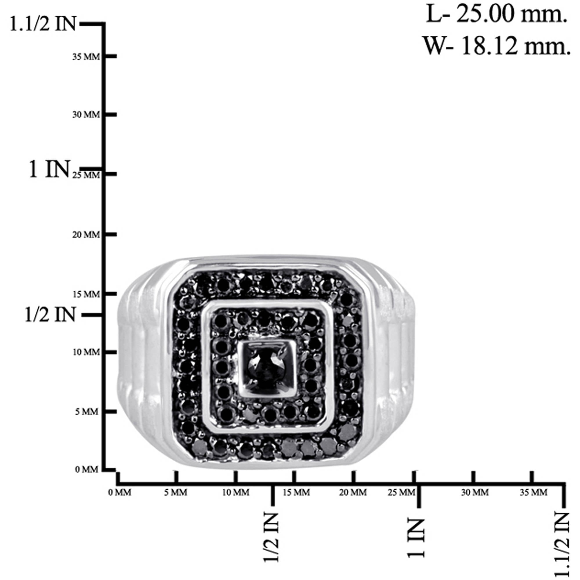 JewelersClub 0.925 Sterling Silver Hypoallergenic1.00 CTW Genuine Black Diamond Ring