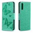 thumbnail image 3 of Allytech Galaxy A50 Case, Slim Fit PU Leather Folio Butterfly Embossed Shockproof Wrist Hand Strap Flip Cards Holder Wallet Case TPU Back Cover for Samsung Galaxy A50, Green, 3 of 8