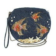 Mary Frances Filter Beaded Goldfish Tank Crossbody Handbag, Blue Ocean Fish Bag NEW