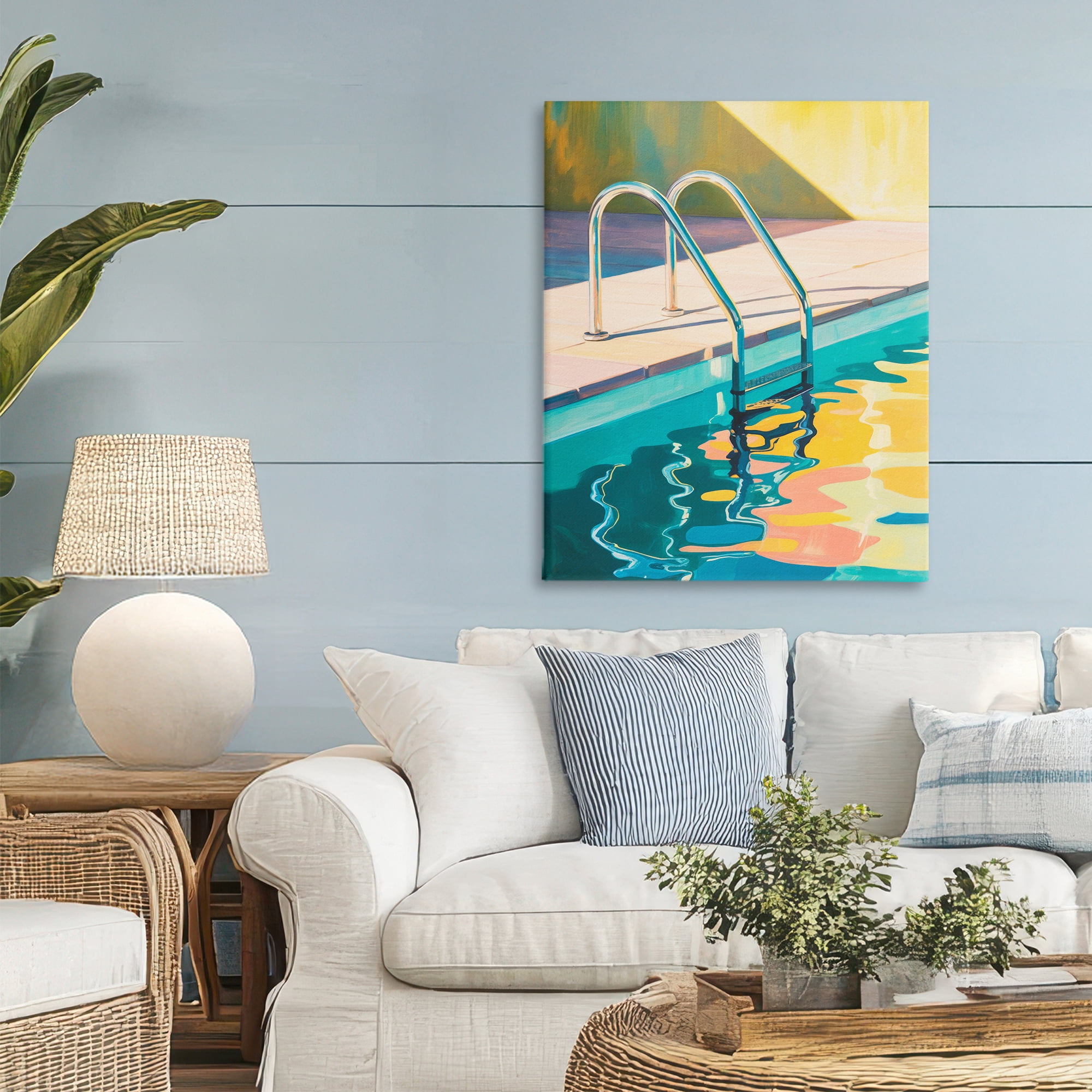 Stupell Industries Pool Ladder At Sunset Canvas Wall Art, design by Andreas Magnusson