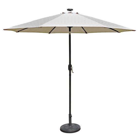 Island Umbrella Mirage Fiesta 9-ft Octagonal Market Umbrella with Solar LED Lights