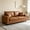 Light Brown, variant on AUU 69" Modern Foil Fabric 2-Seater Sofa with Diamond-Quilted Back, 2 Throw Pillows & High-Density Foam Cushions – Space-Saving Upholstered Couch for Apartment, Living Room, or Office