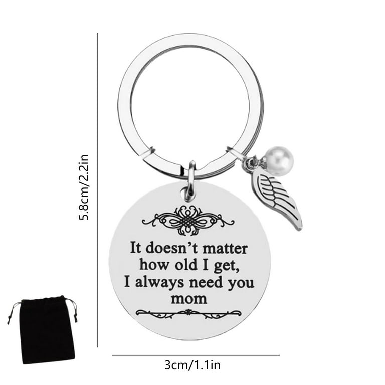 Mothers Day Keychain Gift For Mom From Daughter Or Son - Silver Sentimental Key Ring, Birthday Christmas Thank You