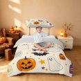 thumbnail image 2 of Homewish Halloween Cute Doodle Ghost Twin Duvet Cover, Butterfly Pumpkin Twin Bedding, Cream Orange Purple, Gray Reversible 2-Piece, 1 Duvet Cover and 1 Pillowcase, 2 of 5