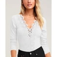 thumbnail image 2 of Body para mujer, Body con cuello en V y encaje, Body con cuello en V, Body de encaje, uso conveniente, 2 of 6