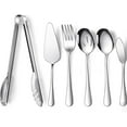 thumbnail image 1 of 6 piezas de utensilios para servir, cuchara para servir grande, tenedor para servir, cuchillo, utensilios para servir para buffet, catering, aptos para lavavajillas para desayuno, cena bufé, 1 of 5