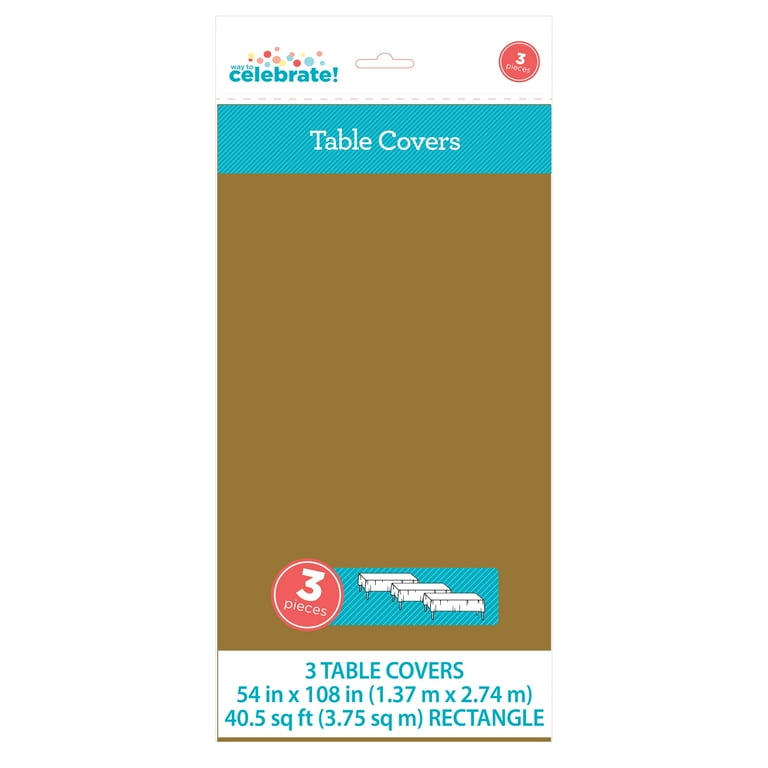 Creative Converting Metallic Gold Plastic Tablecloth - 54x108 Inches, Disposable, USA Made For Parties 1 thumbnail image
