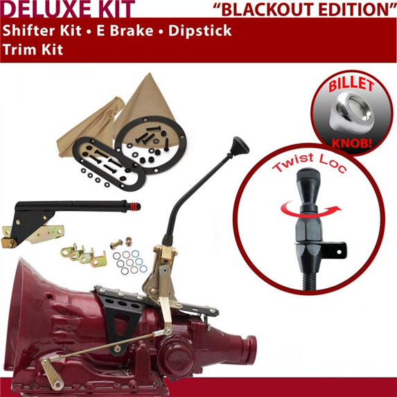American Shifter TH400 Shifter Kit Black 10 in. E Brake Trim Kit Dipstick for EF7D6