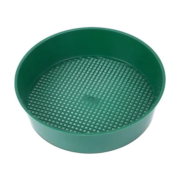Rock Garden Sieve Soil Sifter, Round Black Gardening Sifting Pan for Small Gravel and Sand, Fine Mesh Earth Stone Filter Net for Home Planting, Manual Compost Screen Sifter