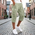 thumbnail image 6 of Zimjoy Cargo Shorts for Men Loose Fit Stretch Lightweight Elastic Waist Below The Knee Bermuda Casual Outdoor Work Shorts with Pockets Light Green XL, 6 of 6