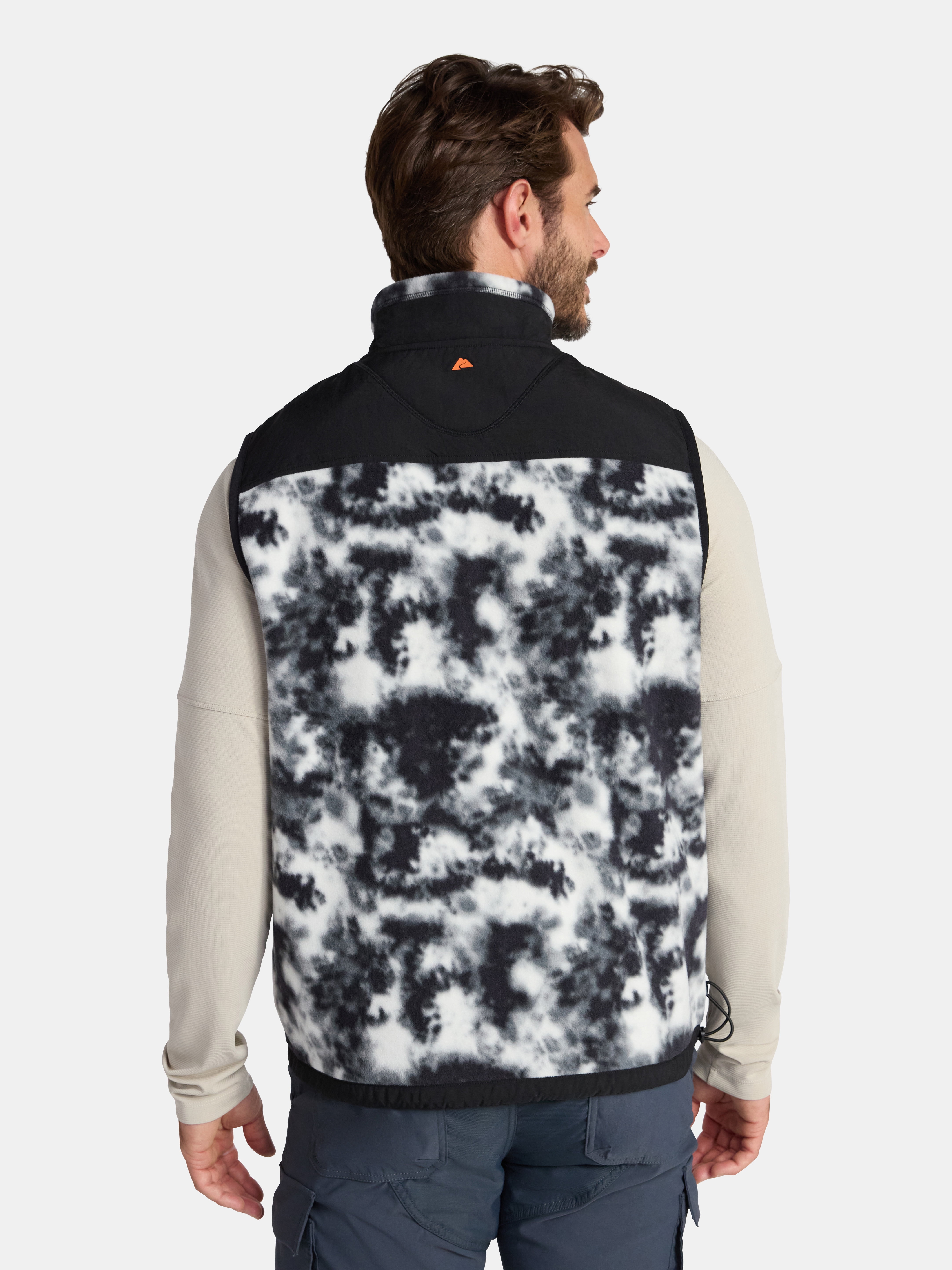 Ozark Trail Men's and Big Men's Mix Media Fleece Vest, Sizes S-3XL