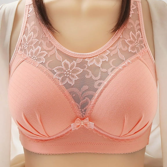 YWDJ Push up Bras for Women Plus Size Padded Bras No Underwire Sleep Bras Adjustable Straps Full Coverage Wrap Comfy Bras Padded Comfy Bras Solid Lounge Bras Orange XL