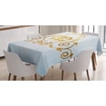 thumbnail image 1 of Ambesonne Wedding Tablecloth Rectangular Table Cover, Vintage Classic Rings, 60"x90", Pale Blue Caramel Yellow, 1 of 3