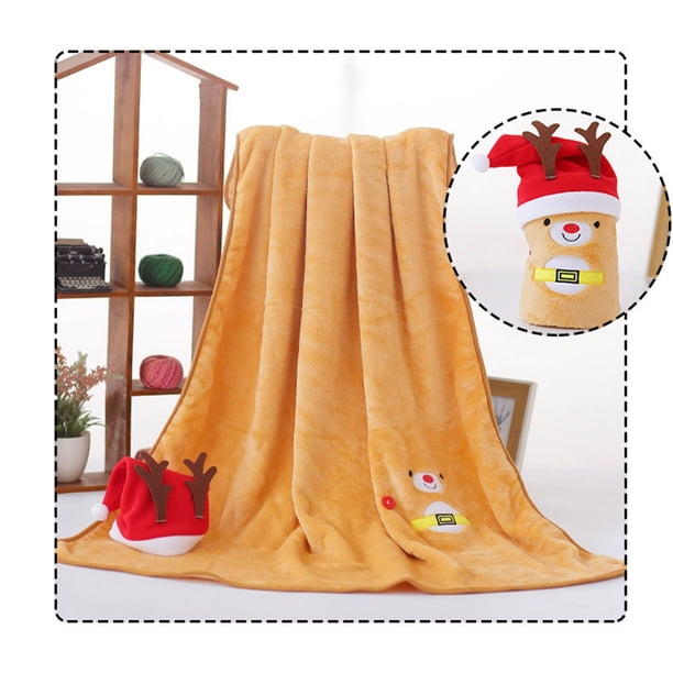 HWRETIE Manta De Regalo Navideña De Franela De Doble Cara-Diseño Original De Alce Navideño