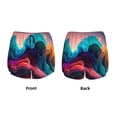 thumbnail image 3 of Balery Colorful Surreal Landscape Pattern Women's Running Shorts with Liner 2 Pockets Elastic Workout Athletic Gym Yoga Shorts-X-Large, 3 of 7