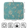 thumbnail image 2 of Teal Turquoise Dish Drying Mat for Kitchen Counter Spring Floral Drying Mat 16 x 18 Inch with Absorbent Reversible Microfiber Dish Drying Pad Dish Rack Drainer Mat for Coffee Bar, 2 of 6