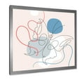 thumbnail image 2 of Designart 'Butterfly With One Line Drawing On Cubism Shapes I' Modern Framed Art Print, 2 of 4
