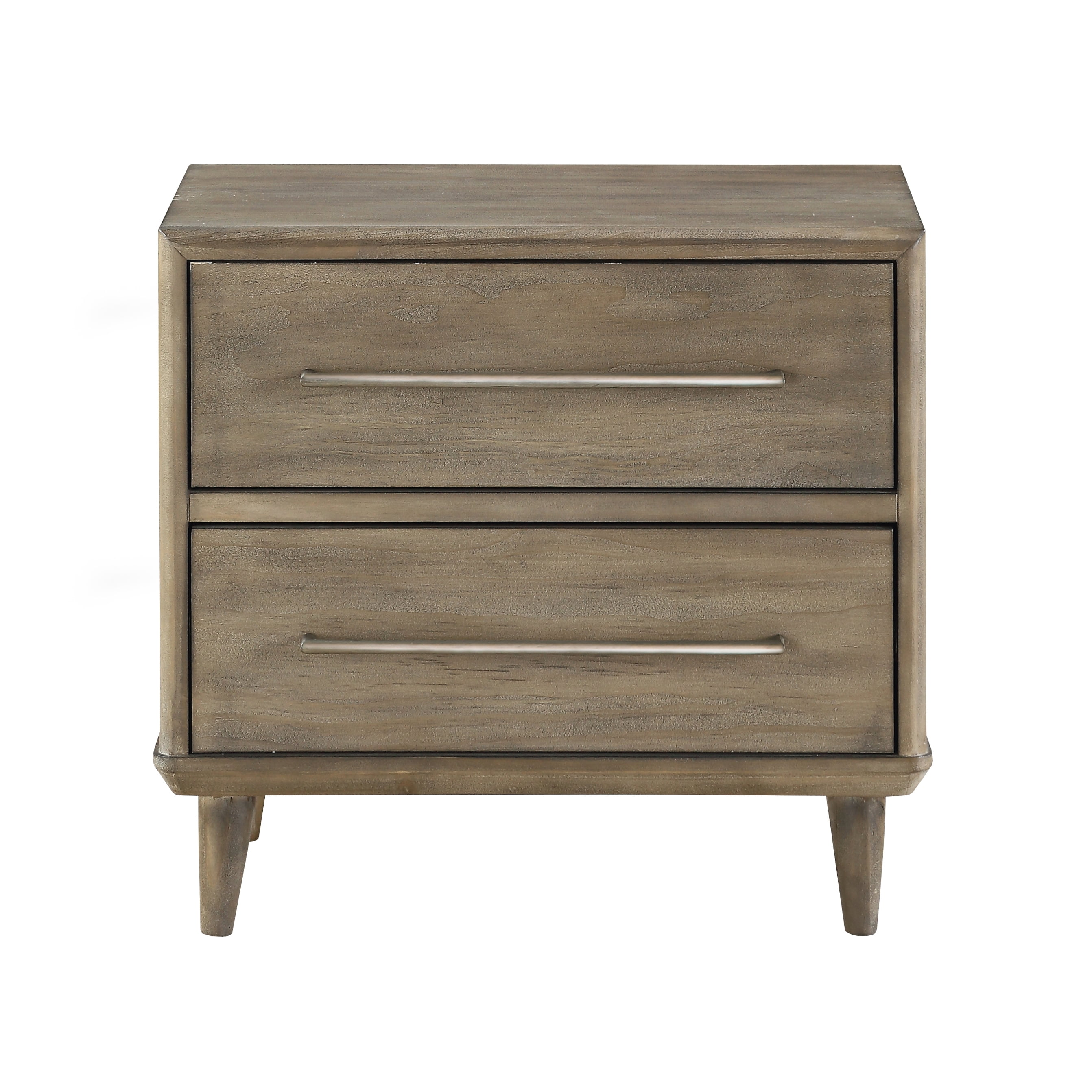 Modus Furniture Spindle Solid Wood Two Drawer Nightstand, Sandstone