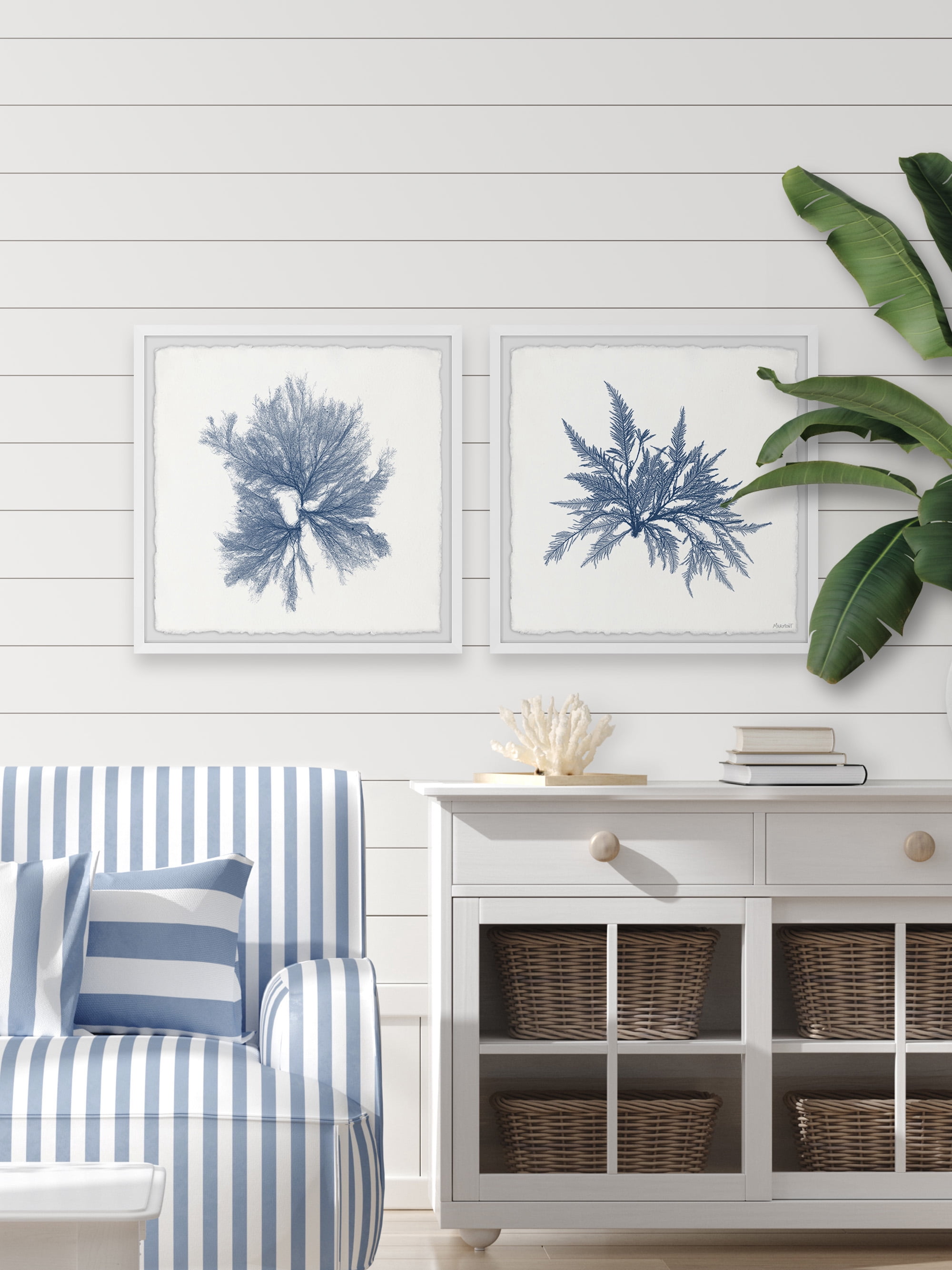 Marmont Hill Navy Sea Weed VI Diptych