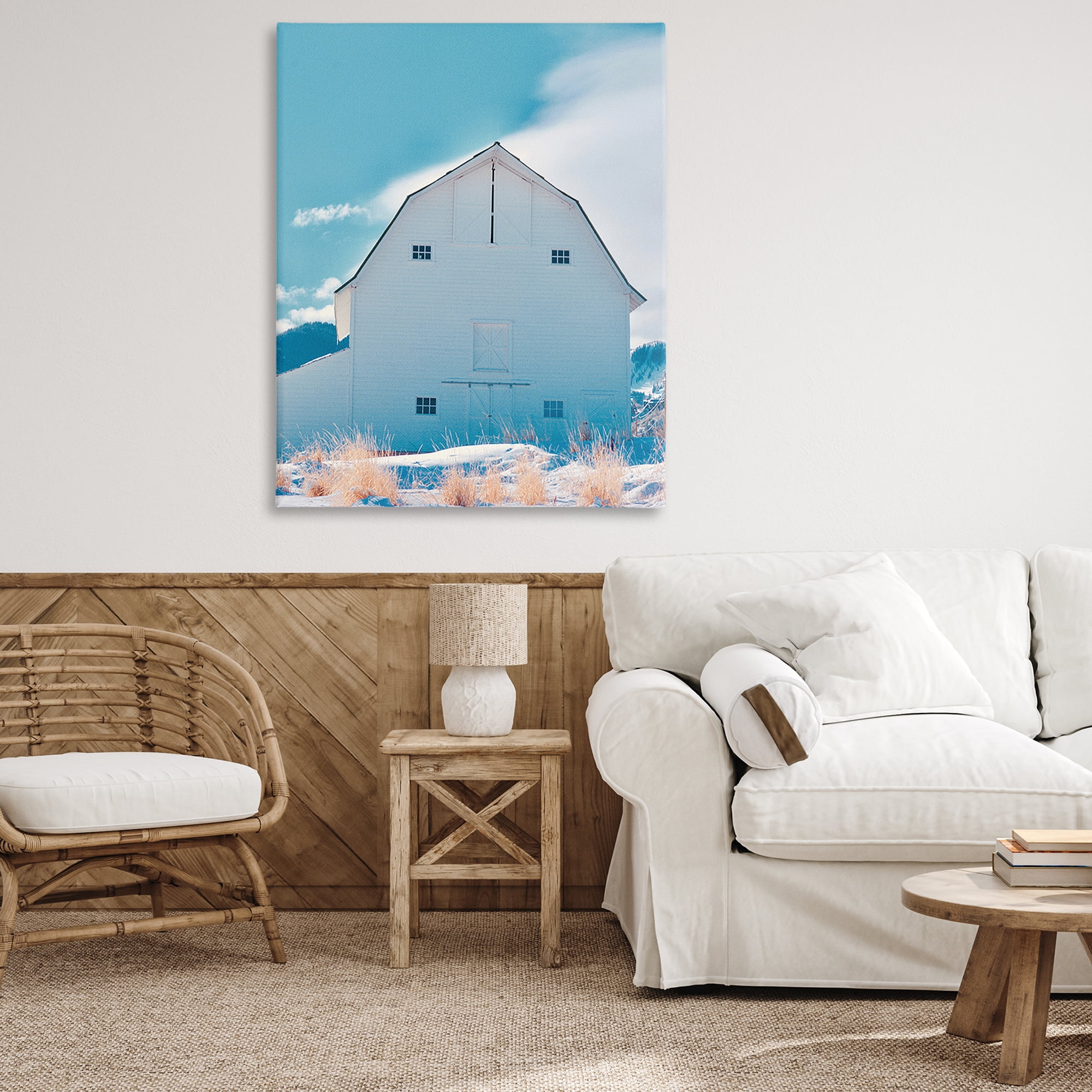 Stupell Industries Niveous Winter Barn Nautical & Beach Photography Wrapped Canvas Art Print Wall Art, 36 x 48