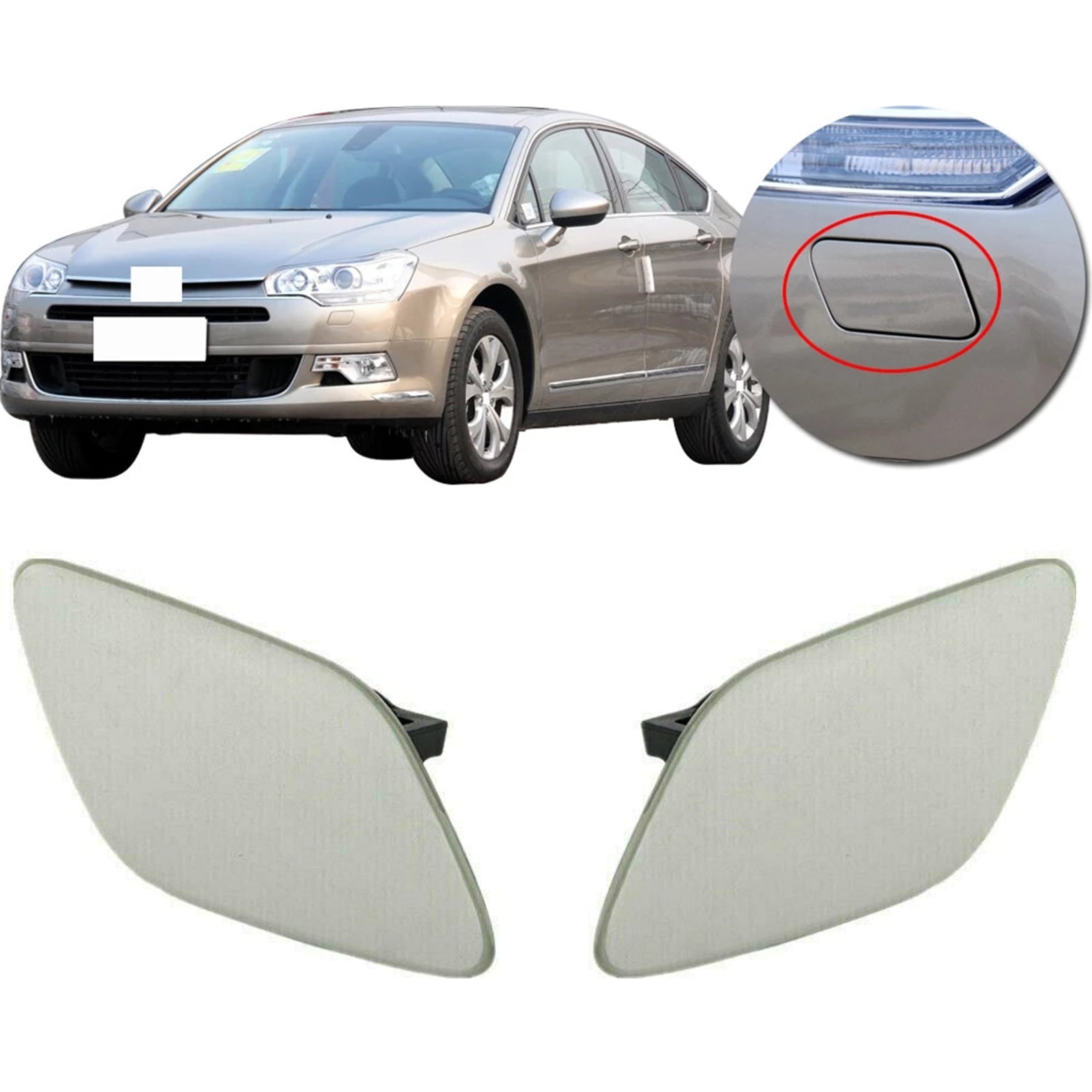 Sunwan 2 Bumper Headlight Washer Cover Cap Fits Grey for BMVV 3 Series E92 E93 61677171660 & 61677171659 