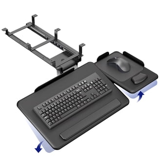 MECS-BLK-001 Mobo Chair Mount Ergo Keyboard And Mouse Tray System