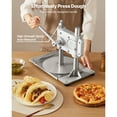 thumbnail image 3 of KFFKFF Manual Pizza Dough Press Machine, 9.5-inch Pastry Press Plate, Stainless Steel Bread Presser, Commercial Chapati Crust Maker with Handle and 100 Sheets of Parchment Paper, 3 of 9