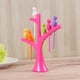 thumbnail image 3 of EeaseMX 6 tenedores de fruta de plástico con forma de pájaro y 1 soporte para palillos de dientes con forma de árbol, herramienta para decoración de fiestas y hogar (rosa), 3 of 7