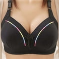 thumbnail image 2 of SMihono Push Up Bras for Women Plus Size Comfort Breathable Bra Wirefree Bra Full Coverage Everyday Bras with Support Lift Black 36, 2 of 3