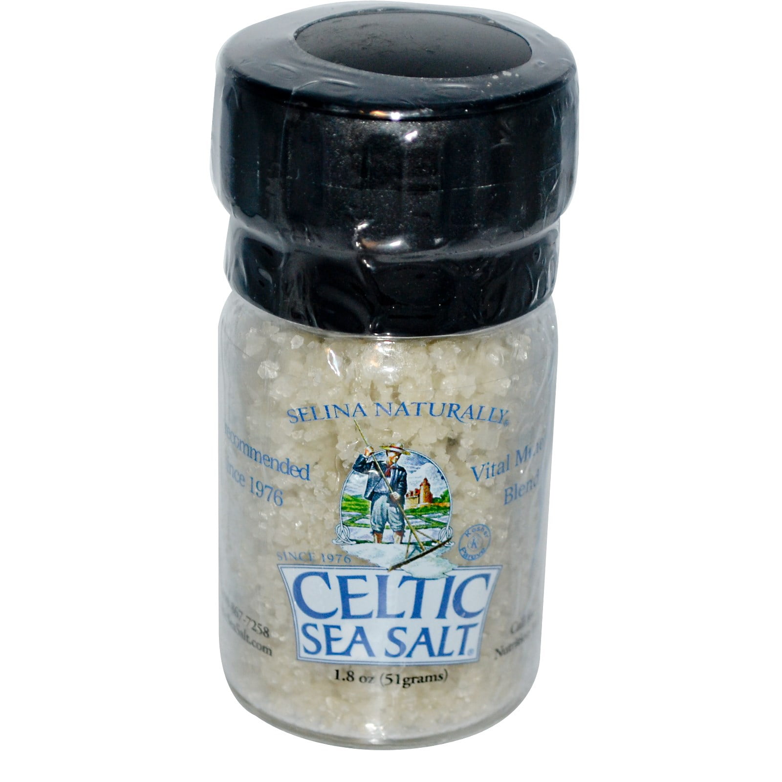 Celtic Sea Salt, Mini Salt Grinder, with Light Grey Celtic, 1.8 oz(pack