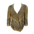 thumbnail image 2 of HAUTE HIPPIE Women's V-Neck Long Sleeve Gold Details Jacket, Gold, Medium, 2 of 2