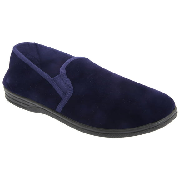 Zedzzz Mens Ross Twin Gusset Velour Slippers