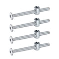 thumbnail image 1 of Uxcell 4 Set Tornillos para Estructura de Cama, Tornillos de Cabeza Hexagonal M6 x 70mm, Tuercas de Barril para Cama Literas, Tornillos para Muebles con Cabeza en Forma de Arroz, Plata, 1 of 6
