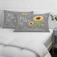 thumbnail image 3 of You Are My Sunshine Pillow Covers, Linen Long Throw Pillow Case, Yellow Sunflowers Cute Bees Heart Grey Holiday Pillow Protector Decorative Cushion Cover for Living Room/Bedroom 20" x 36", 3 of 8